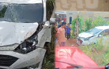 Perjalanan Panjang Berakhir Kecelakaan, Sigra Hantam Pembatas Jalan di Sukabumi