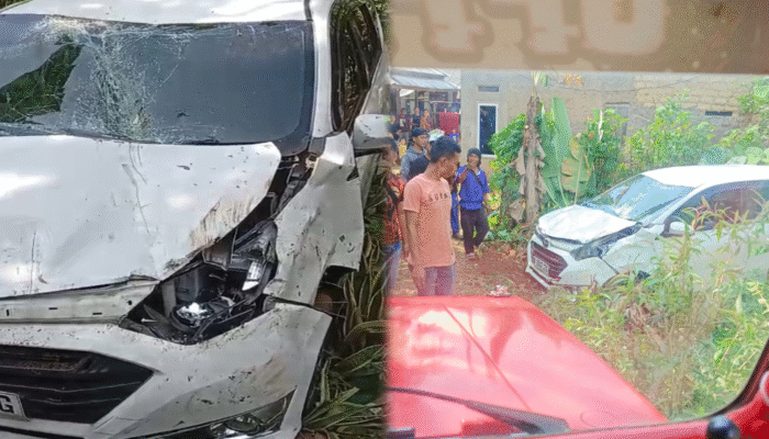 Perjalanan Panjang Berakhir Kecelakaan, Sigra Hantam Pembatas Jalan di Sukabumi