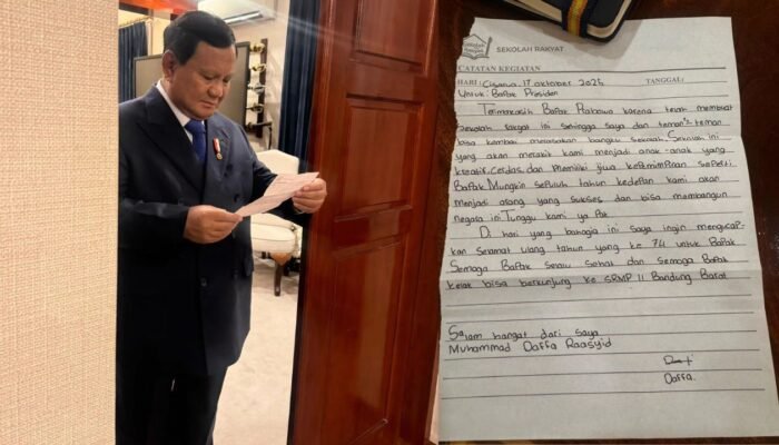 Presiden Prabowo Bacakan Surat Tulus dari Siswa Sekolah Rakyat Bandung Barat
