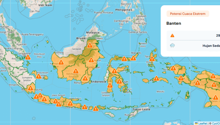 BMKG: Waspada Hujan Lebat Disertai Petir dan Angin Kencang di Sejumlah Wilayah Indonesia