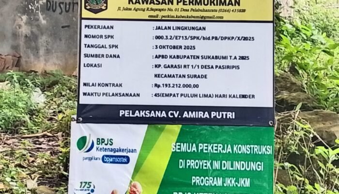 Disperkim Realisasikan Pembangunan Jalan Lingkungan di Desa Pasiripis