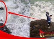 Detik-Detik Dua Pemancing Terseret Ombak di Pantai Cikeueus Terekam Video