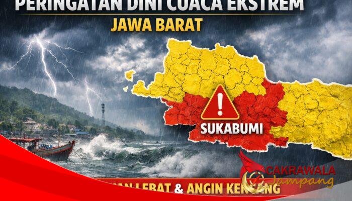 Peringatan Dini Cuaca Ekstrem di Jawa Barat, Sukabumi Raya Berpotensi Hujan Lebat