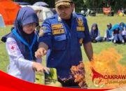 Damkar Pos X Jampangkulon Bekali Peserta LATGAB PMR Keterampilan Dasar Penanganan Kebakaran