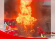 Detik-detik Bus Peziarah Terbakar di Tol Jakarta–Cikampek, Penumpang Selamat