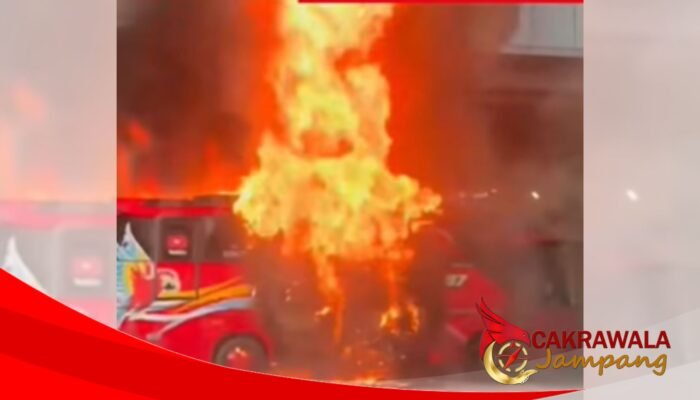 Detik-detik Bus Peziarah Terbakar di Tol Jakarta–Cikampek, Penumpang Selamat