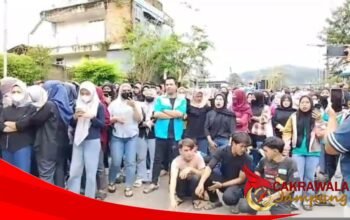 Buruh PT Muara Tunggal Gelar Aksi di Cibadak, Tuntut THR Dibayar Utuh Tanpa Potongan